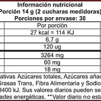 Nitric Oxide Powder - Informacion Nutricional