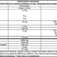 Testo Booster Powder - Informacion Nutricional